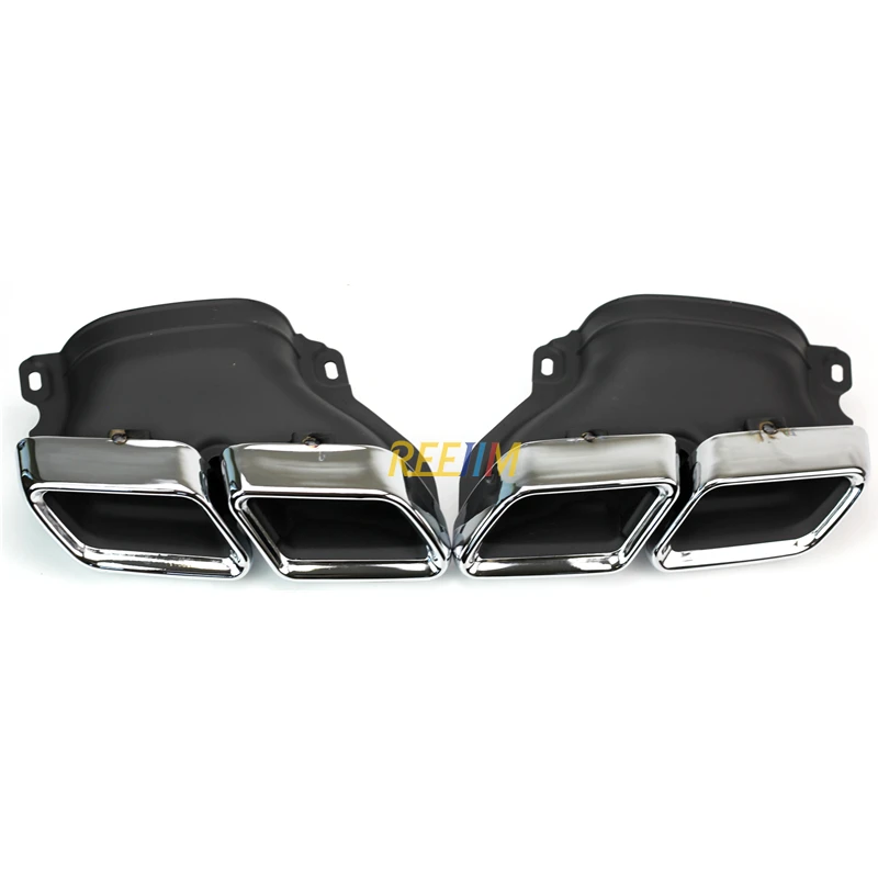 1 пара серебристых/черных наконечников выхлопной трубы глушитель 304 нержавеющая