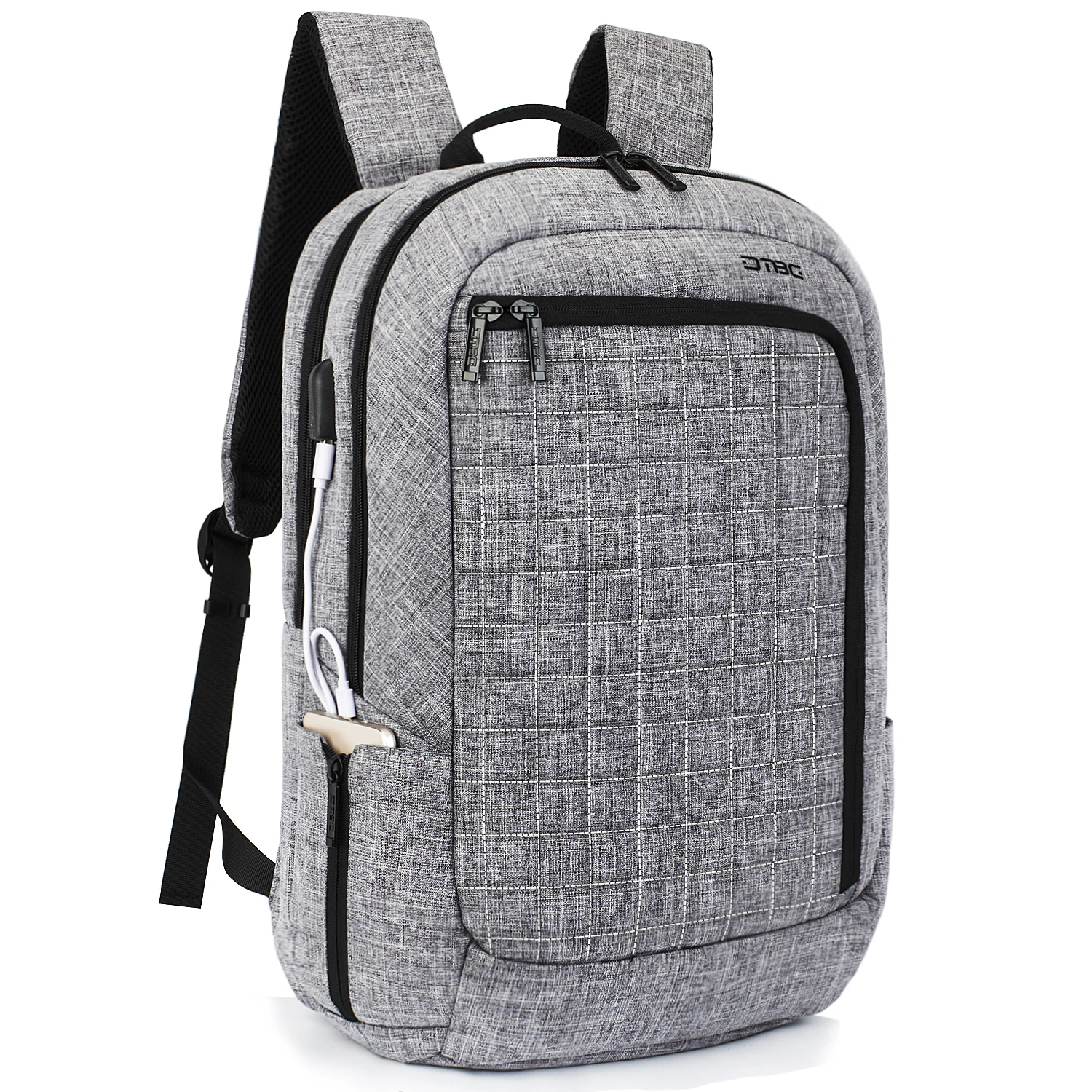 

DTBG 17.3 Inch Laptop Backpack with USB Charging Port, Water Resistant Travel Rucksack Business Knapsack for Men/Women