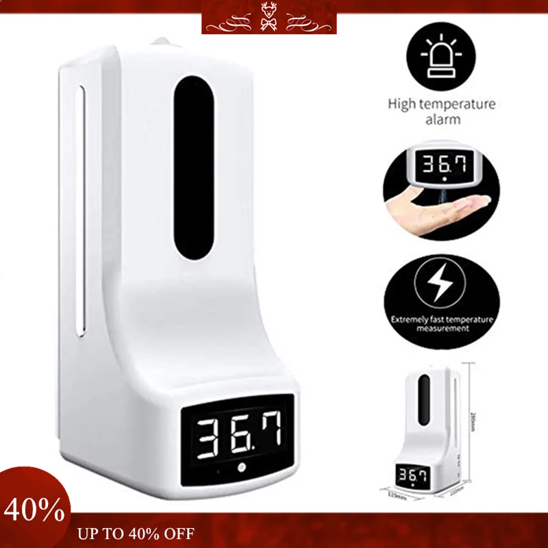 

2 in 1 Infrared Thermometer K9 Automatic Soap Dispenser Palm Temperature Measurement and Disinfection Integrated Machine New