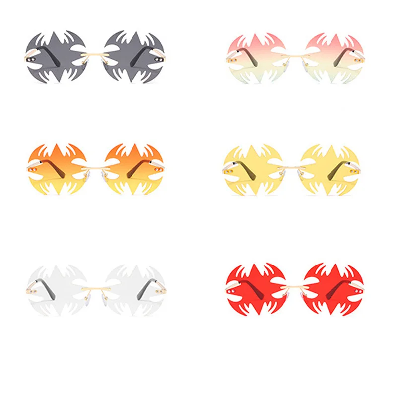 

Fashion Snow Rimless Sunglasses Women 2020 Snowflake Shape Steampunk Sunglasses Unique Vintage Eyewear UV400 Driver Goggles