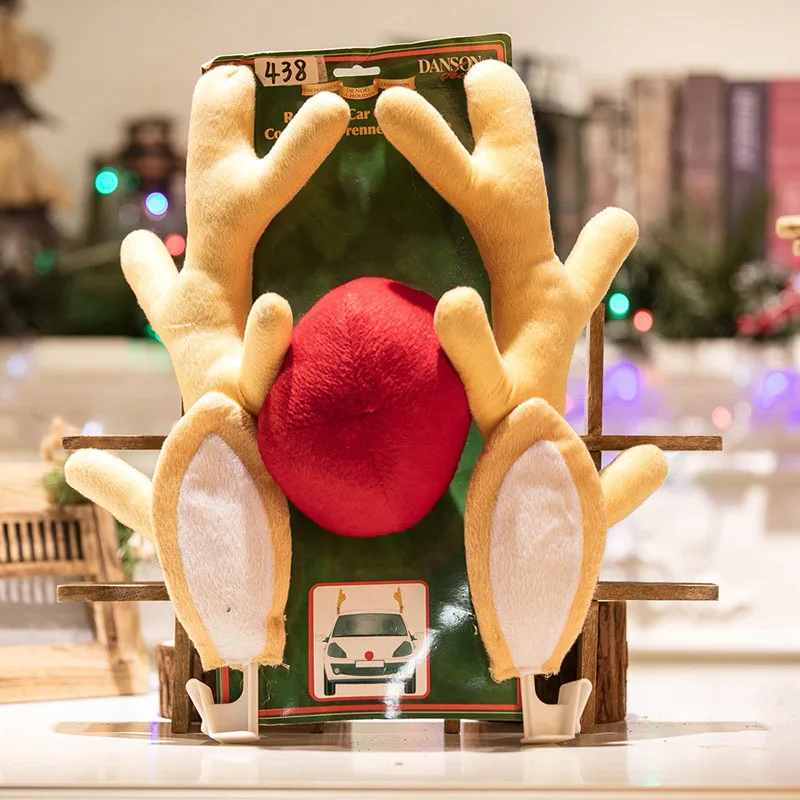 3 шт. Рождественский Декор для автомобиля с изображением оленя костюм рудолфа