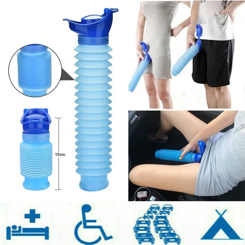 

High Quality Male & Female Emergency Portable Urinal Go out Travel Camping Car Toilet Pee Bottle 750ml Blue Urinal 1Pc