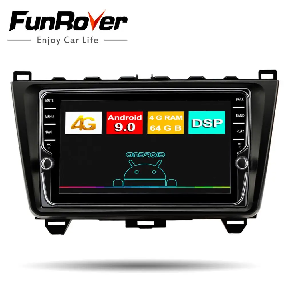 Funrover Штатная магнитола для Мазда 6 2 Mazda 6 2 3 GH 2006 2007 2009 2010 2012 Android 9.0, 8-ЯДЕР, до 4+ 64 ГБ DSP 2DIN автомагнитола DVD GPS мультимедиа автомобиля головное устройство