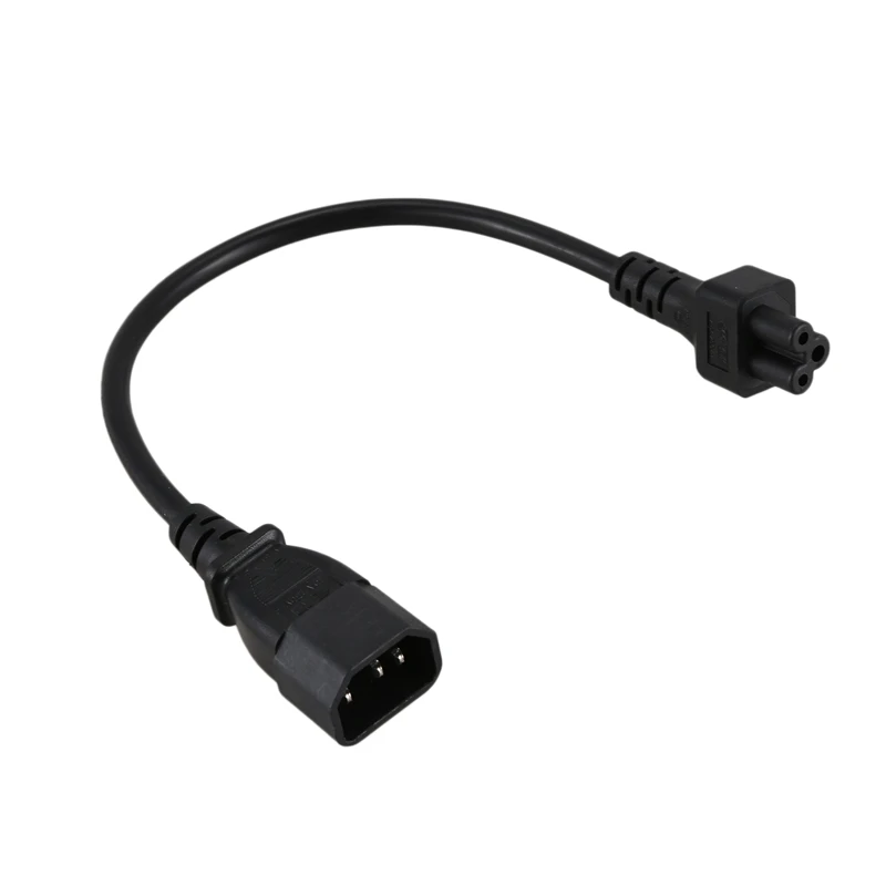 IEC 320 C14 папа к C5 Женский Кабель-адаптер 25 см 3 Pin Клевер лист черный | Компьютеры и