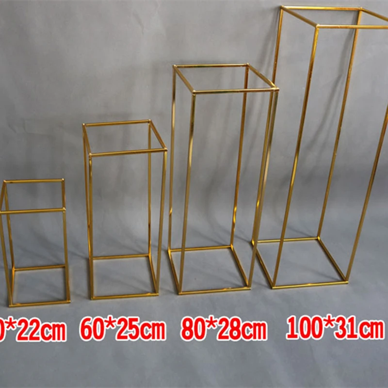 

4pcs/set Electroplated gold Wrought Iron Geometric Road Leading Wedding Birthday Party Decoration Props Stage Flower Stand