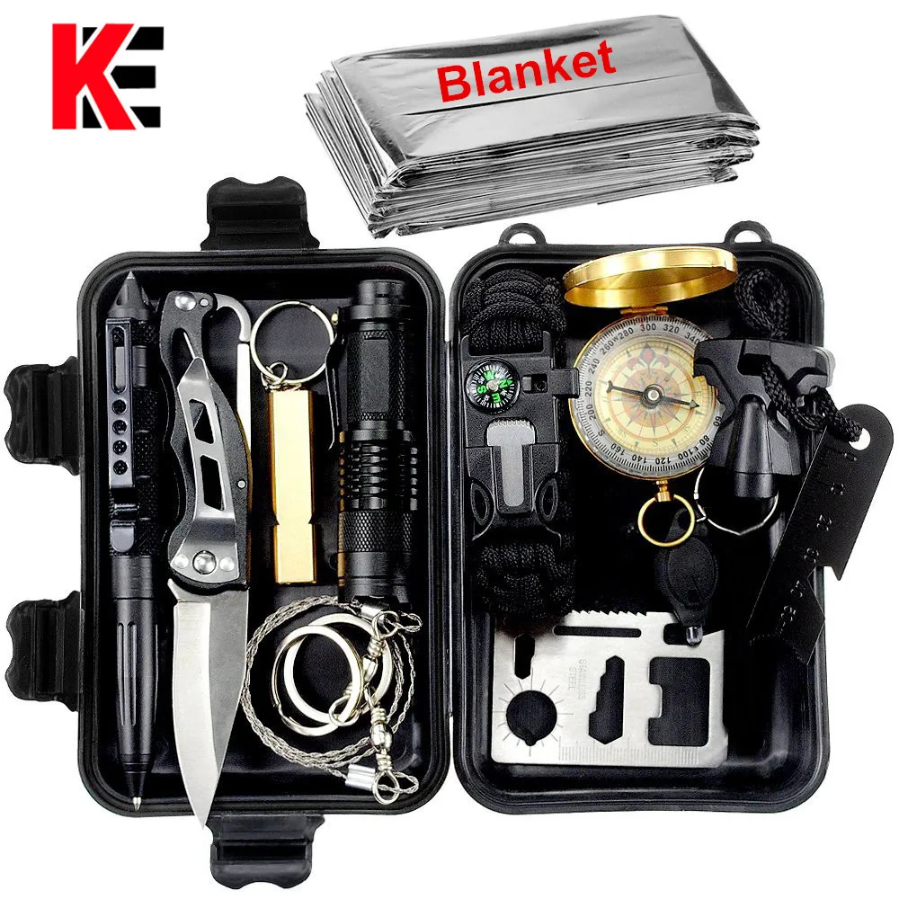 

13 in 1 Camping Survival Kit Set Outdoor Travel Multifunction First aid SOS EDC Emergency Supplies Tactical Tourism Equipment