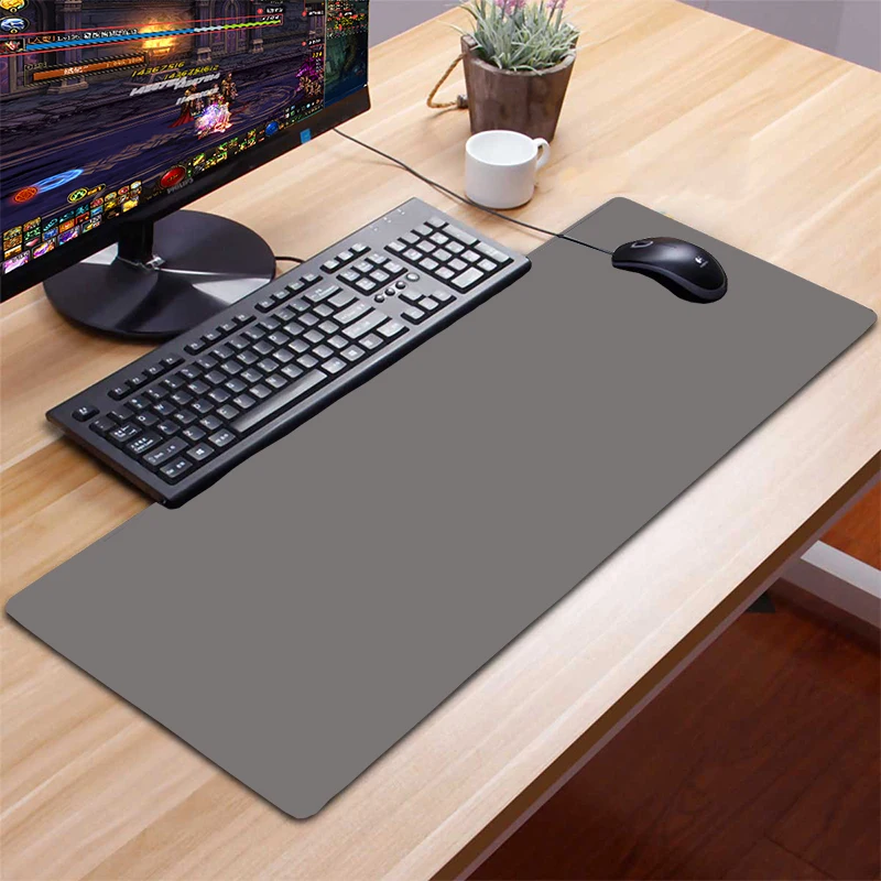 

Pure Gray Large Gaming Mouse Pad Colorful Lockedge Mouse Mat Keyboard Mat Table Mat Desk Mat For Notebook Laptop Gamer Mousepad
