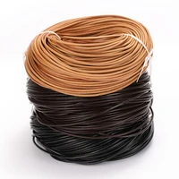 2meterlot genuine leather cord for jewelry making brown black real cow leather bracelet rope string round 1 5234568mm