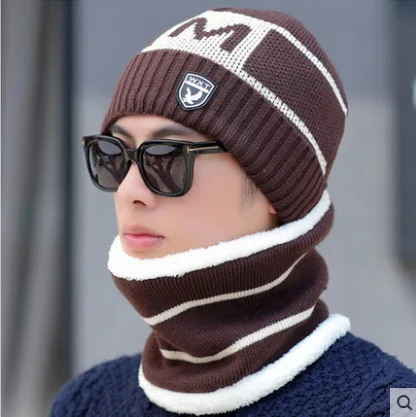 Шапка мужская зимняя Корейская версия на все сезоны Толстая теплая шапка