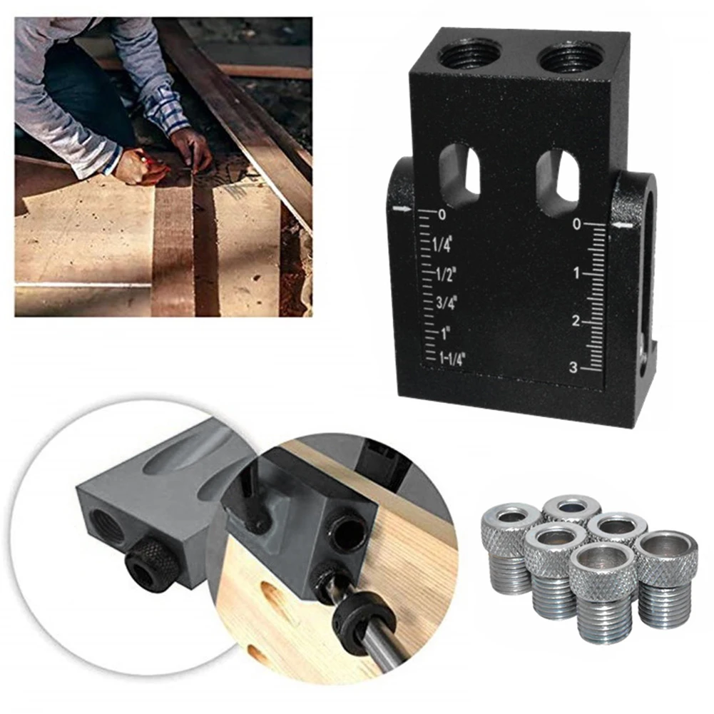 

Oblique Hole Locator 15 Degree Angle Pocket Hole Jig Kit Drill Guide Puncher Set DIY Woodworking Carpentry Tools