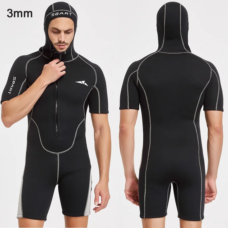 Мужской сплошной гидрокостюм 3 мм костюм для дайвинга с коротким рукавом и