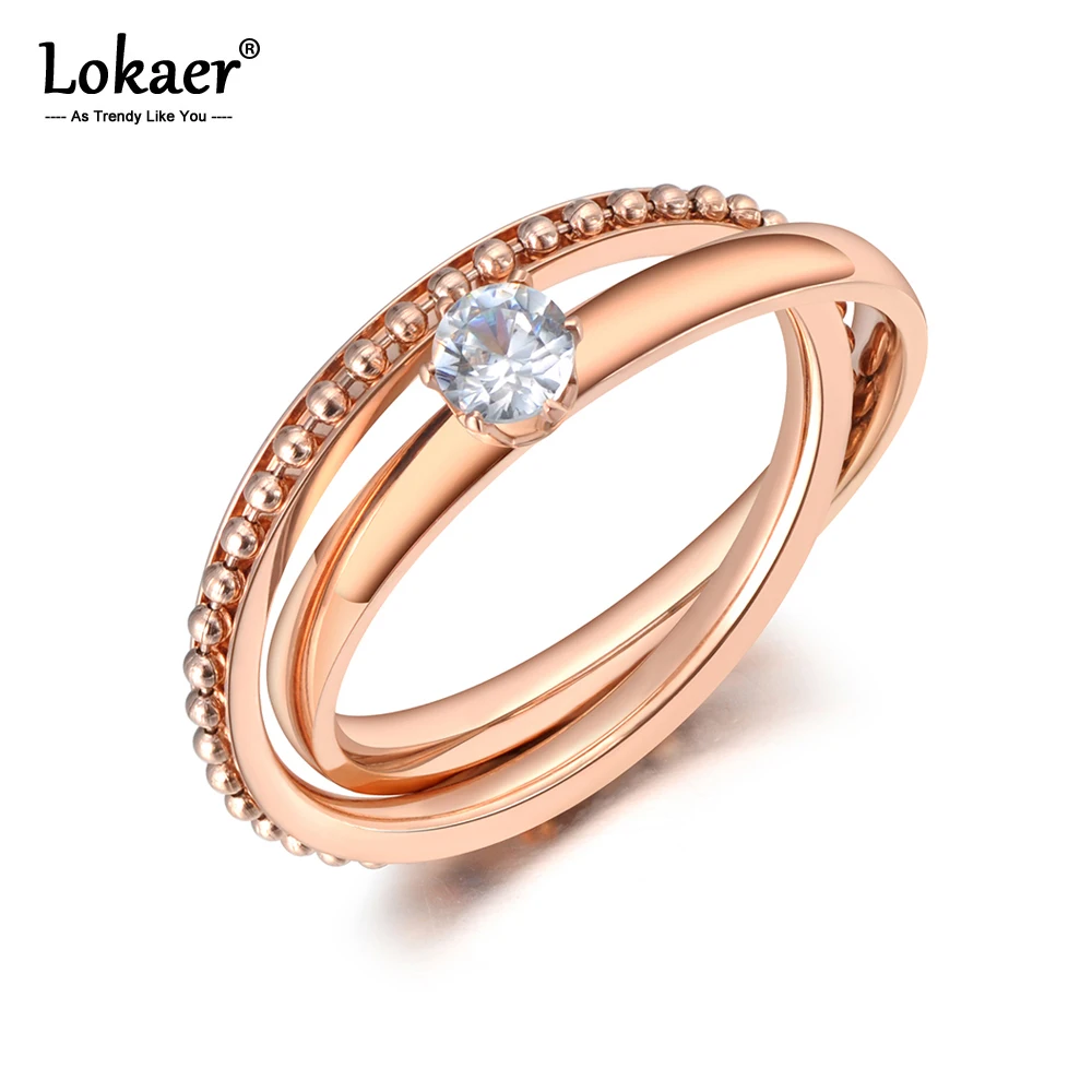 Женское кольцо из нержавеющей стали и титана с фианитом 2 в 1|Обручальные кольца| |