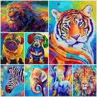 brand new 5d diamond painting animal dog lion tiger horse picture cross stitch kit full drill embroidery living room decor gift