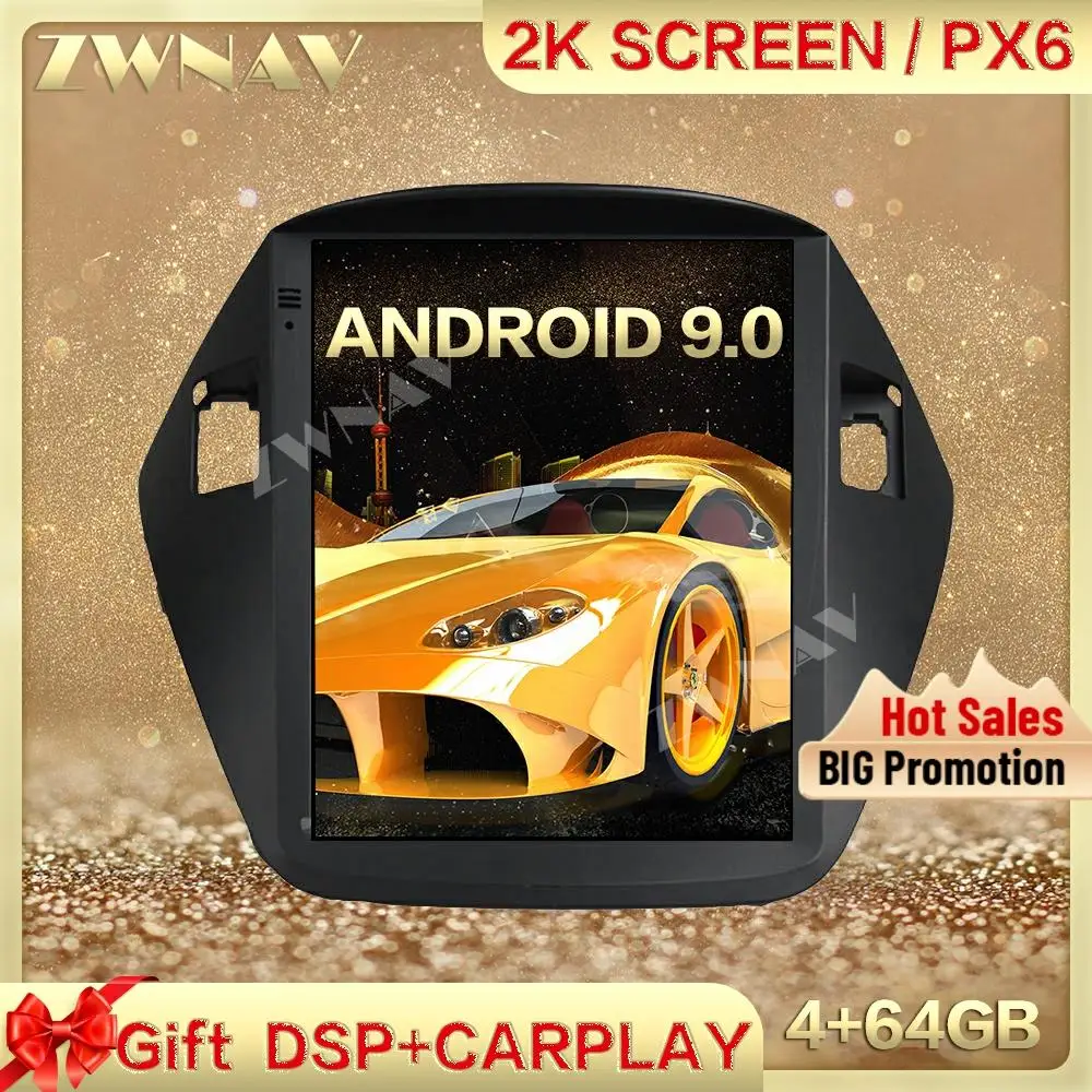 

DSP Carplay Tesla экран 4G + 64 ГБ Android 9,0 автомобильный мультимедийный плеер для HYUNDAI IX35 Tuscon 2010-2015 радио авто стерео головное устройство