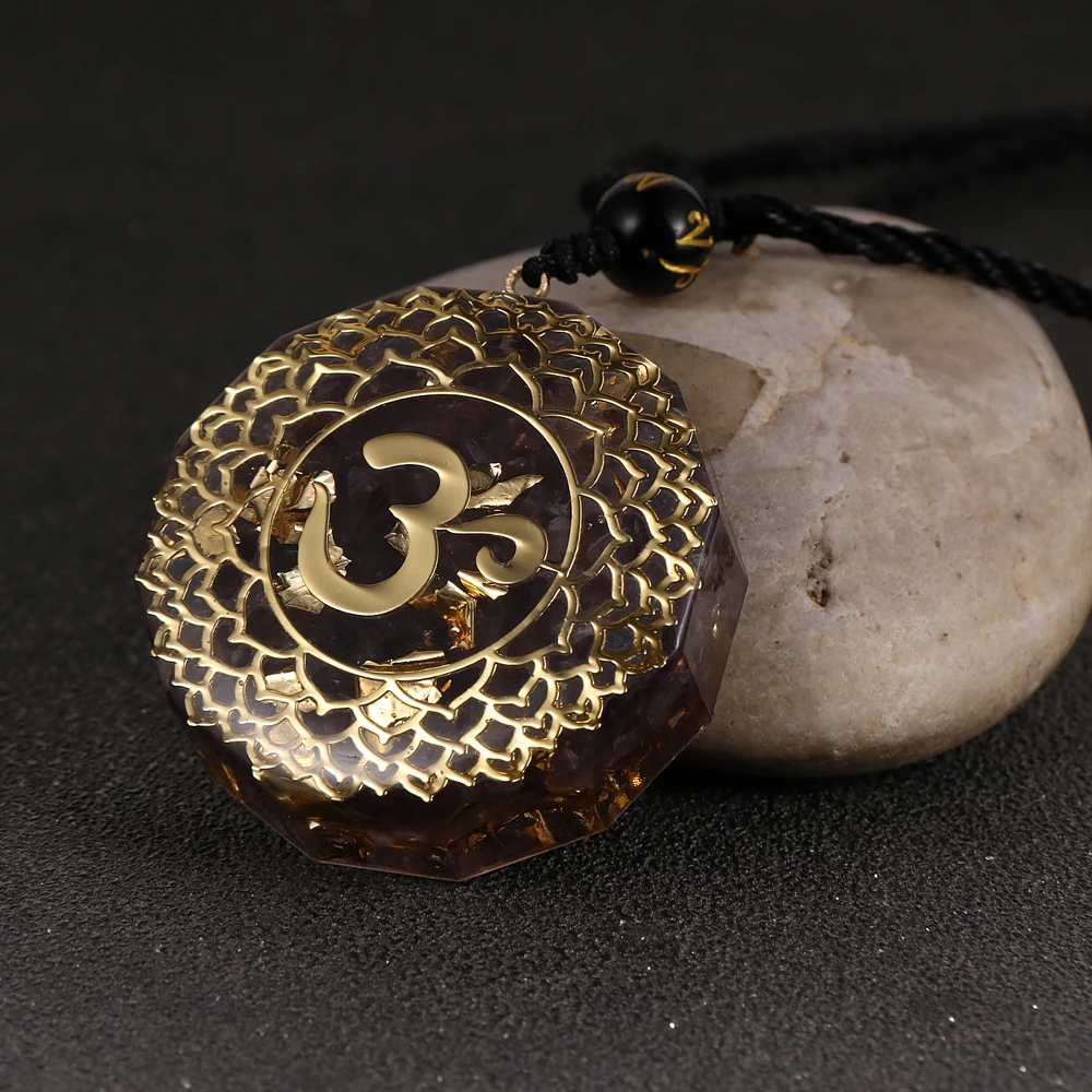 Натуральный камень тигровый глаз чипы гравий подвеска ом Oronge ожерелье Исцеление