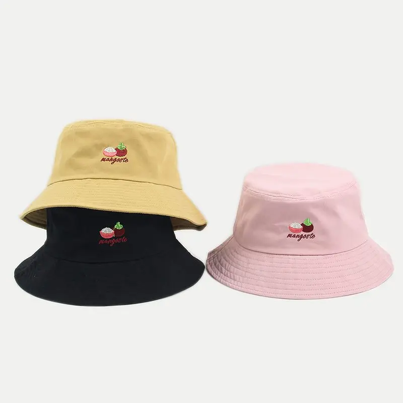 Летняя фруктовая мангостин с вышивкой Панама женская уличная Солнцезащитная