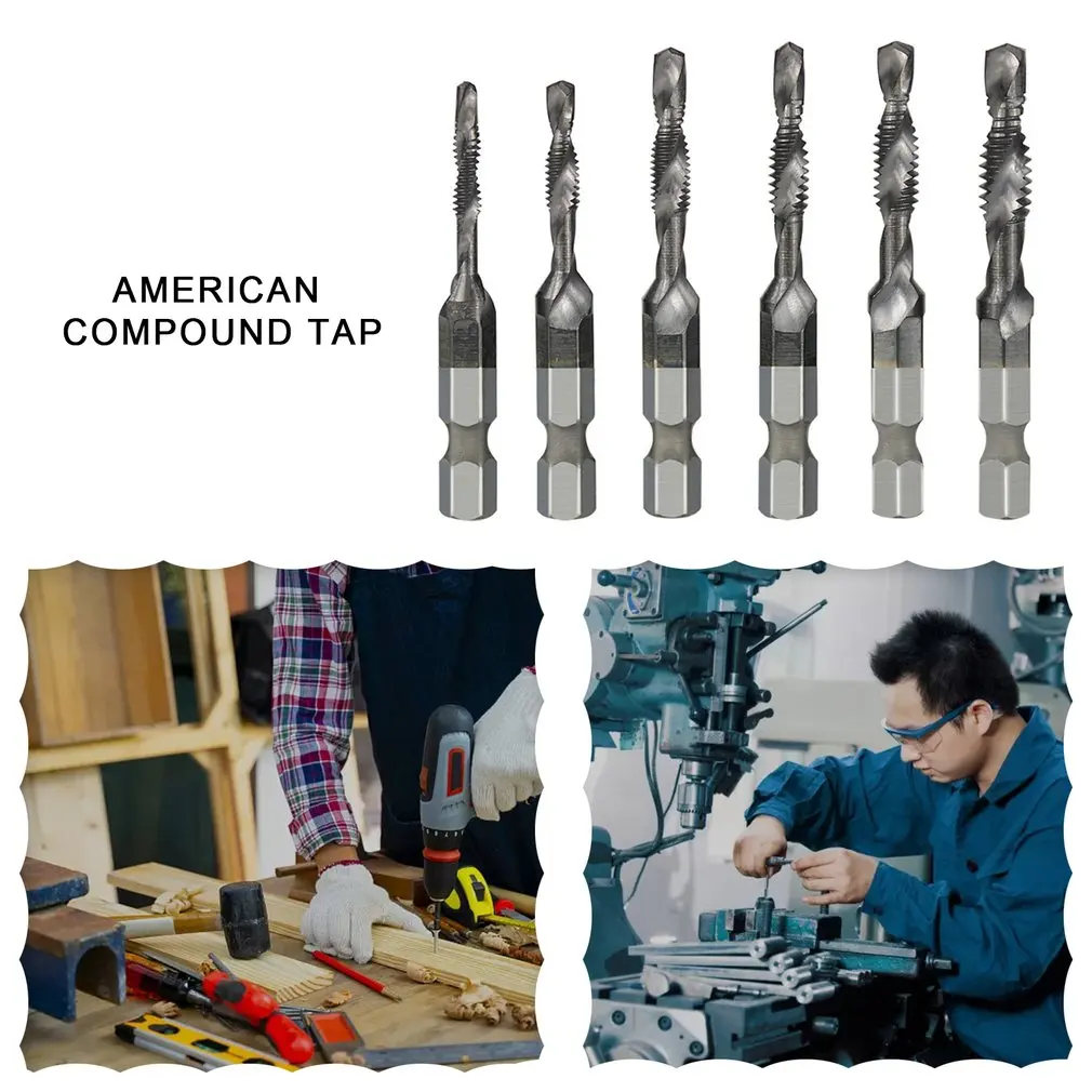 

6PCS Metric Composite Tap Heavy Duty Tool Metal Repair Tools For Professional Household Reliable Safe Metal Tool