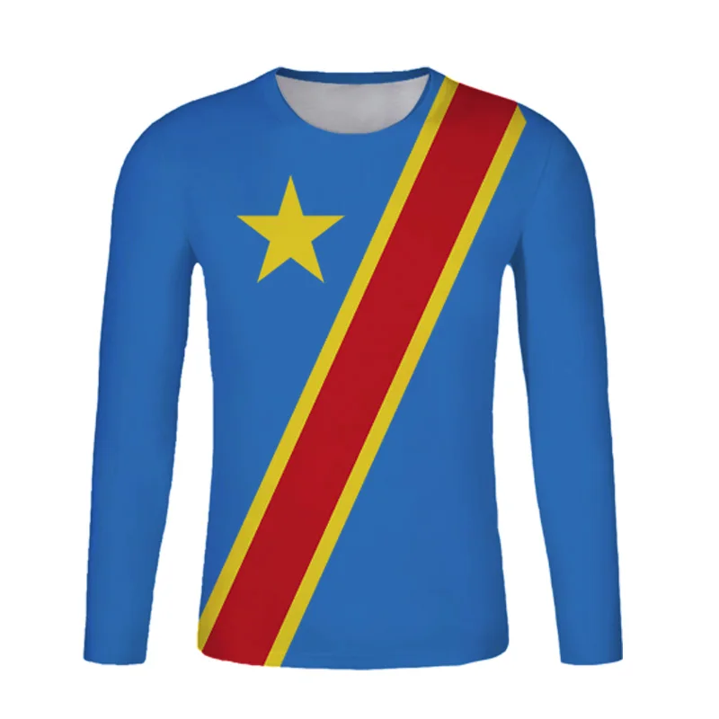 Конго Заир футболка с длинными рукавами Киншаса ЦАР футболки рубашка эмблемой