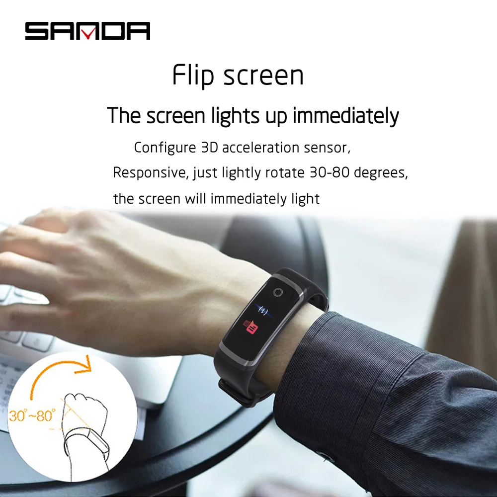 2020 SANDA Bluetooth 0 96 &quotSmart Horloge для IOS Android Mannen Vrouwen Водонепроницаемый Фитнес-трекер