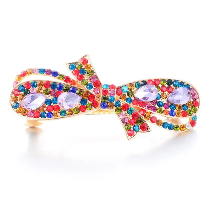 Женские заколки-пряжки с цветами украшения для волос зажимы кристаллами и бантом