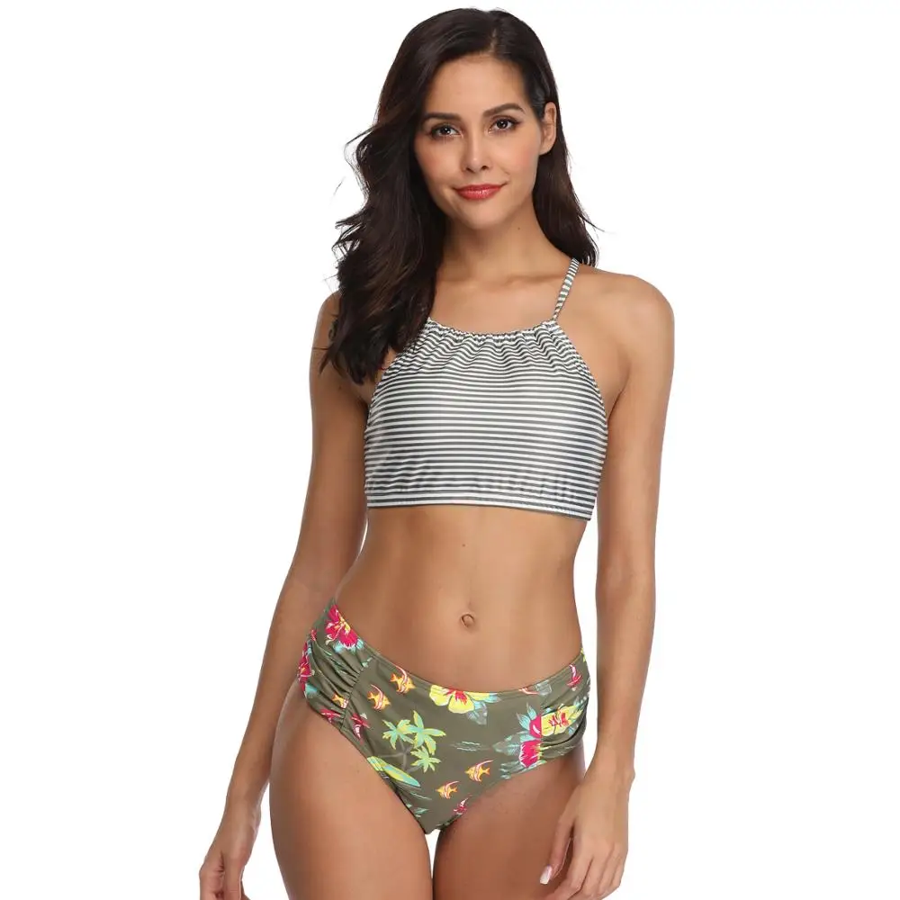 Купальник BXIO Biniki для девочек подростков купальные костюмы в полоску