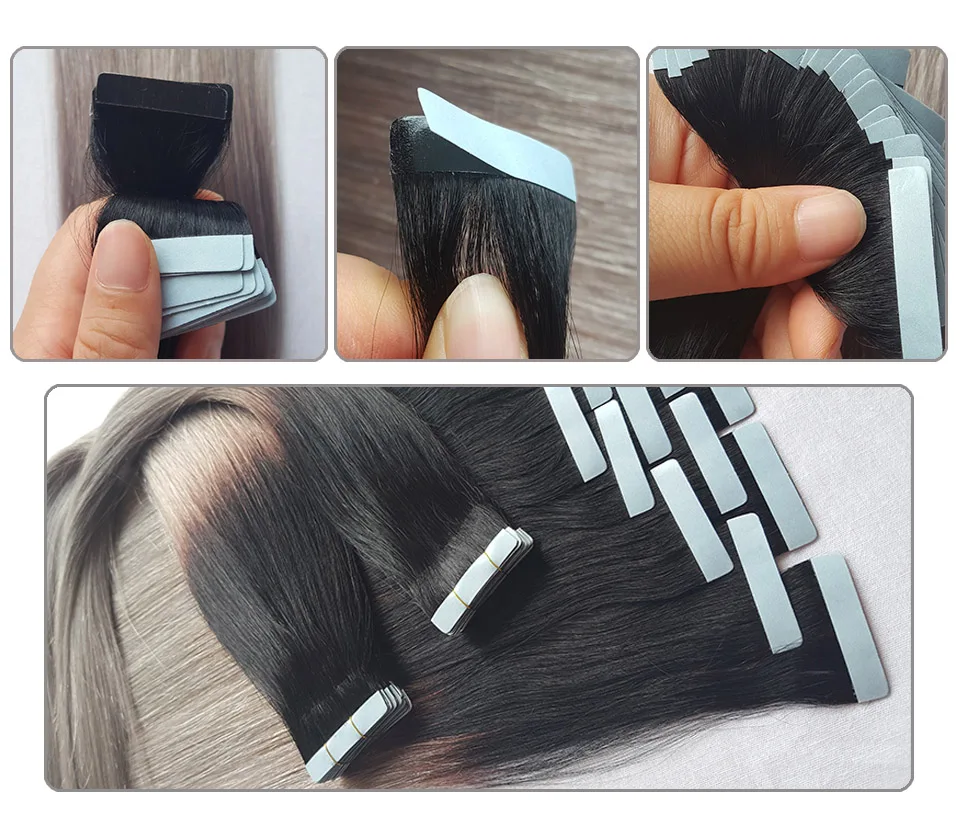 Лента для наращивания человеческих волос лента для волос Remy Двухсторонняя клейкая бесшовная лента русские волосы ShowCoco 40/20 в упаковке