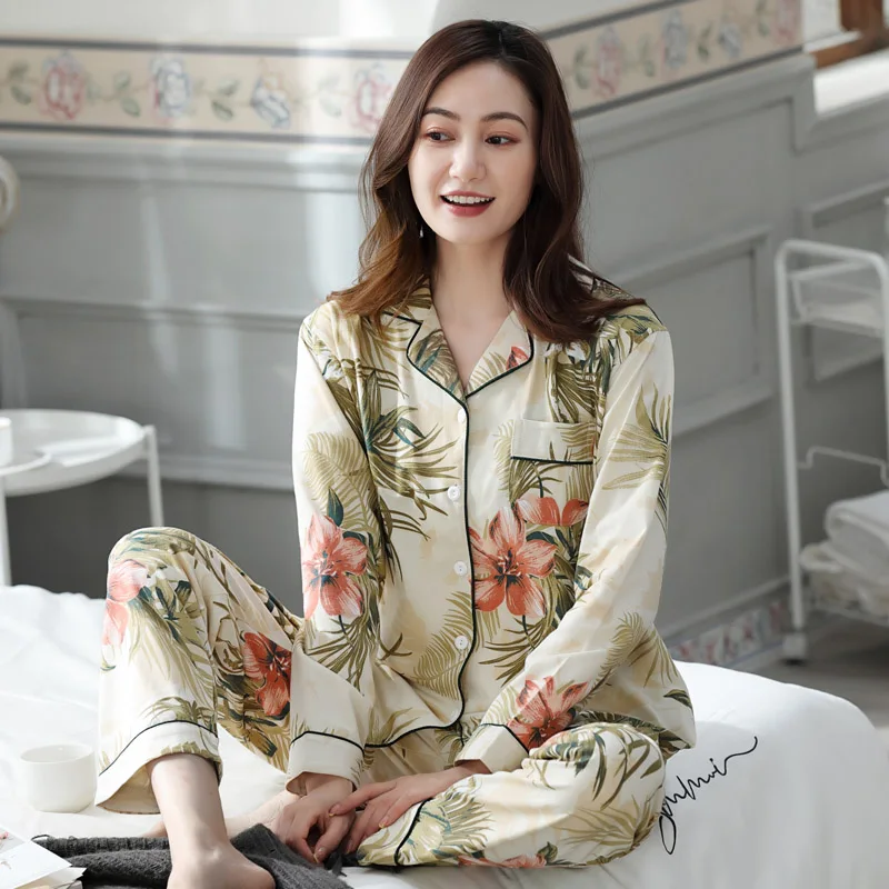 

Large size Winter Women Pajamas Sets Grid Cotton Homewear Women Home Clothes Lounge Wear Long Sleeve Female Pajamas Sleepwear