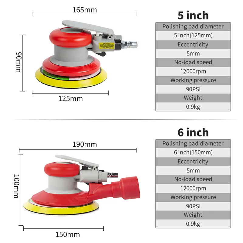 Pneumatic Orbital Sander 125mm/150mm AIr Grinder Polishing Machine Tools Sanding Waxing Car Accessories | Инструменты