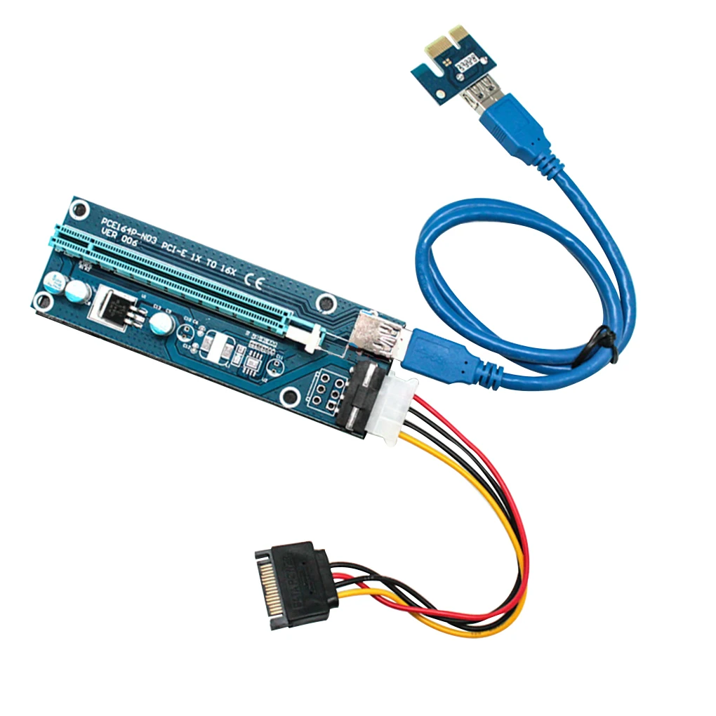 

1 шт. PCI-E переходная плата 4-контактный разъем PCI-E 1x до 16x адаптер графическая карта GPU Extender доска с USB кабелем