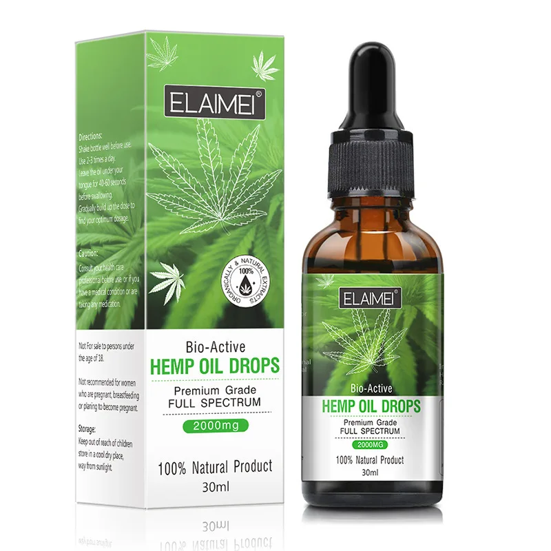 30 мл органические эфирные масла семян конопли масло 2000 мг травяные капли снимают