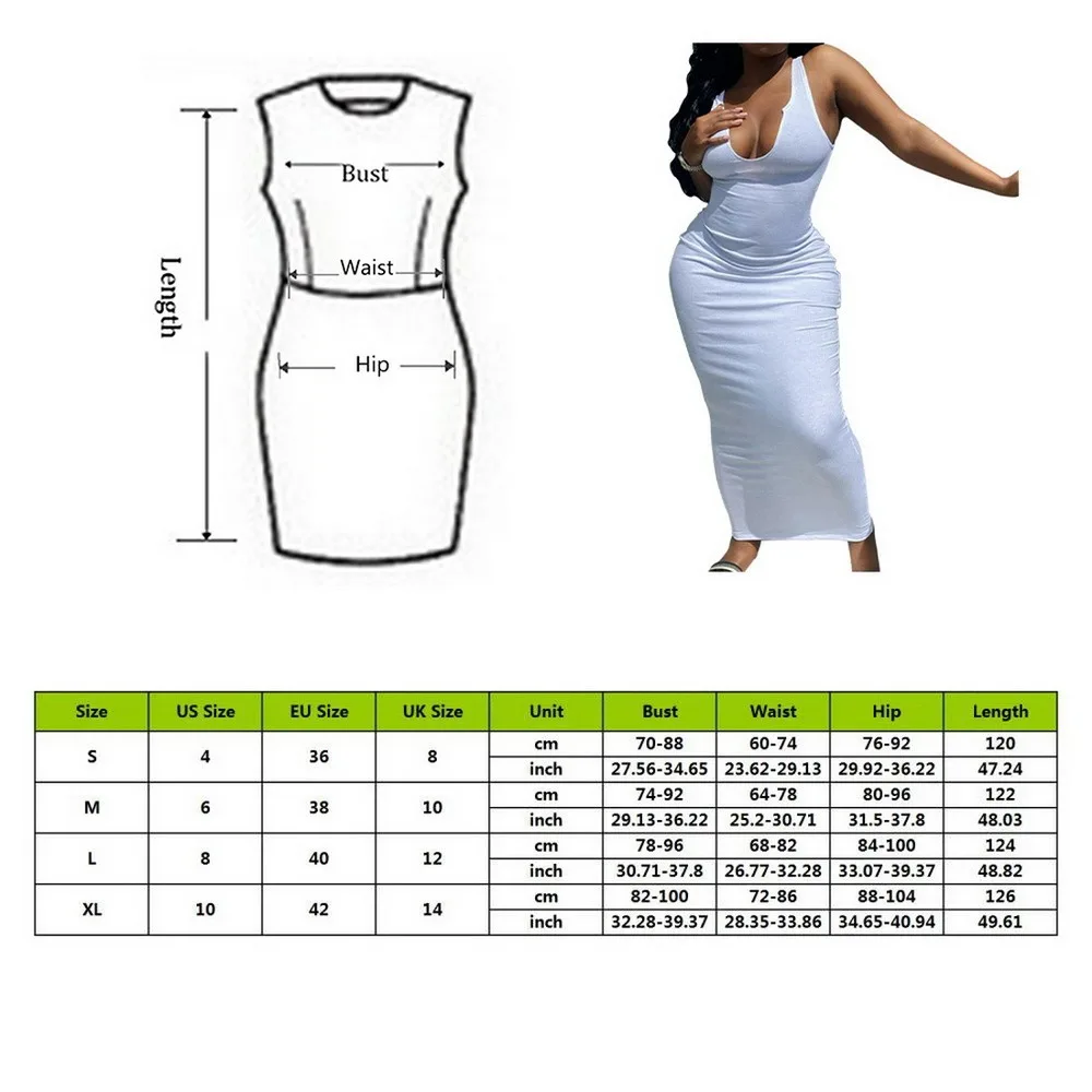 

2021 Sleeveless Solid Square Collar Ribbed Skinny Maxi Dress Spring Summer Women Fashion Sexy Streetwear Lounghe Wear