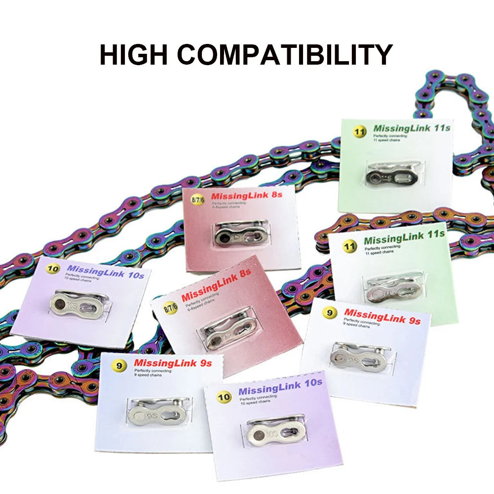 

MTB Bike Chain Missing Link Reusable Quick Connector Link for 6 7 8 9 10 11 12 Speed for Road Mountain Bike Bicycle Chain 6Pair
