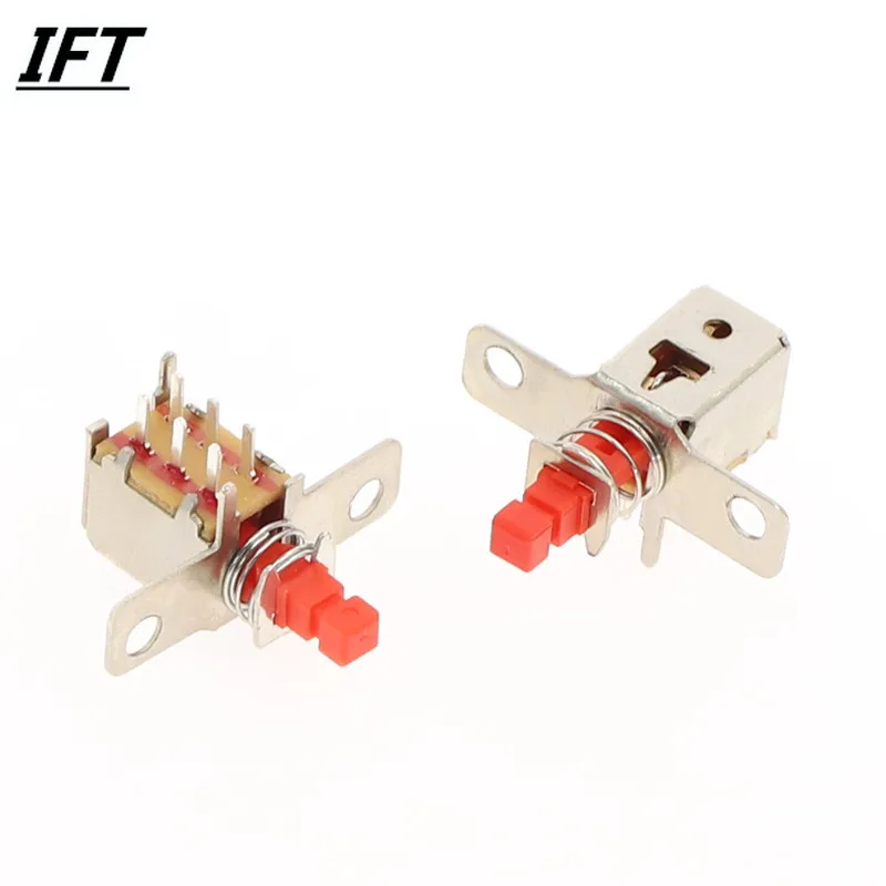 10Pcs Free shopping A03-08 6pin TV Power Switch With Spring Self-locking Red DC 12V 50MA Unidirection Push-button | Обустройство дома