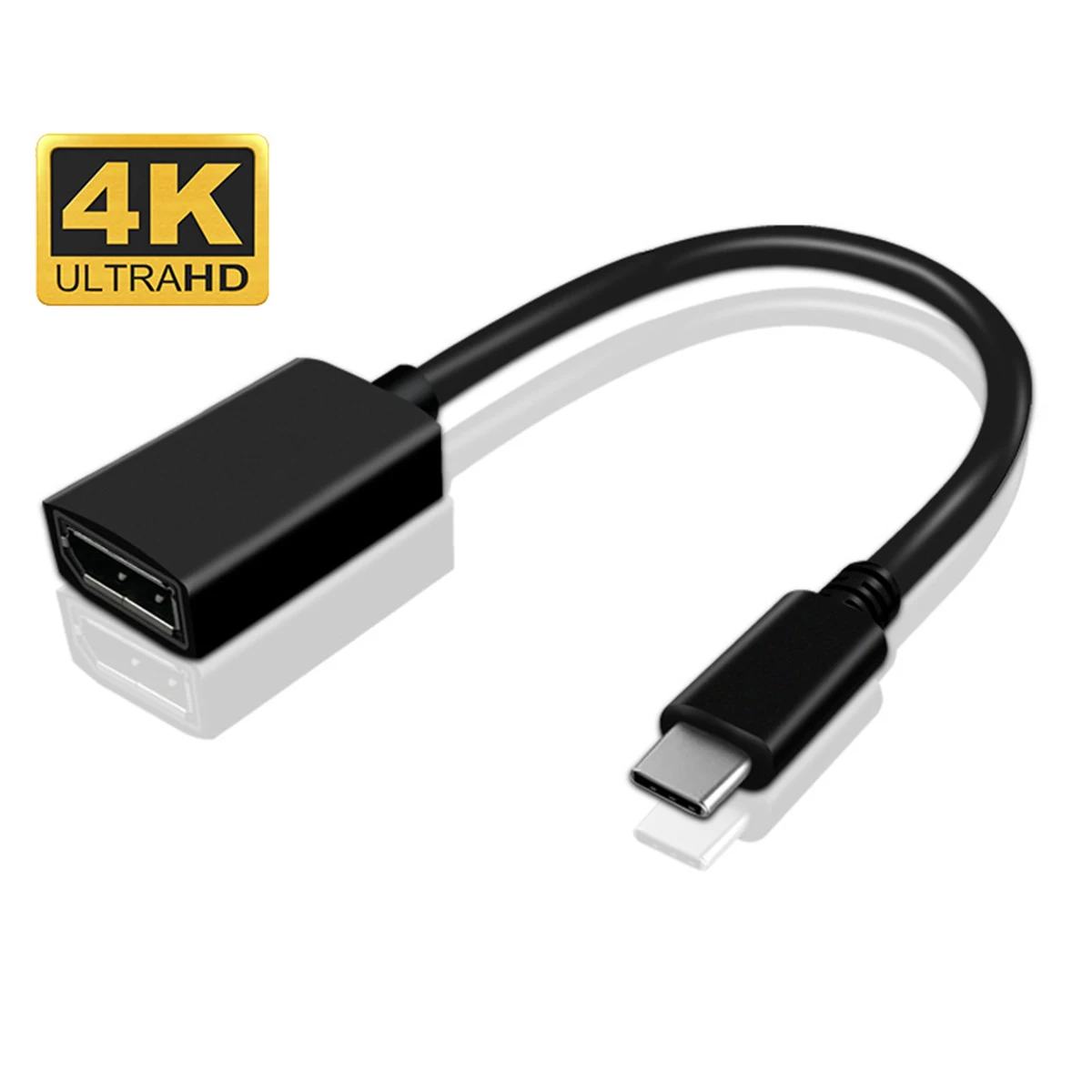 USB C to DisplayPort 4K@60Hz Adapter Thunderbolt 3 to Dp Male to Female Converter for MacBook Pro 2015/2016 ChromeBook Pixel