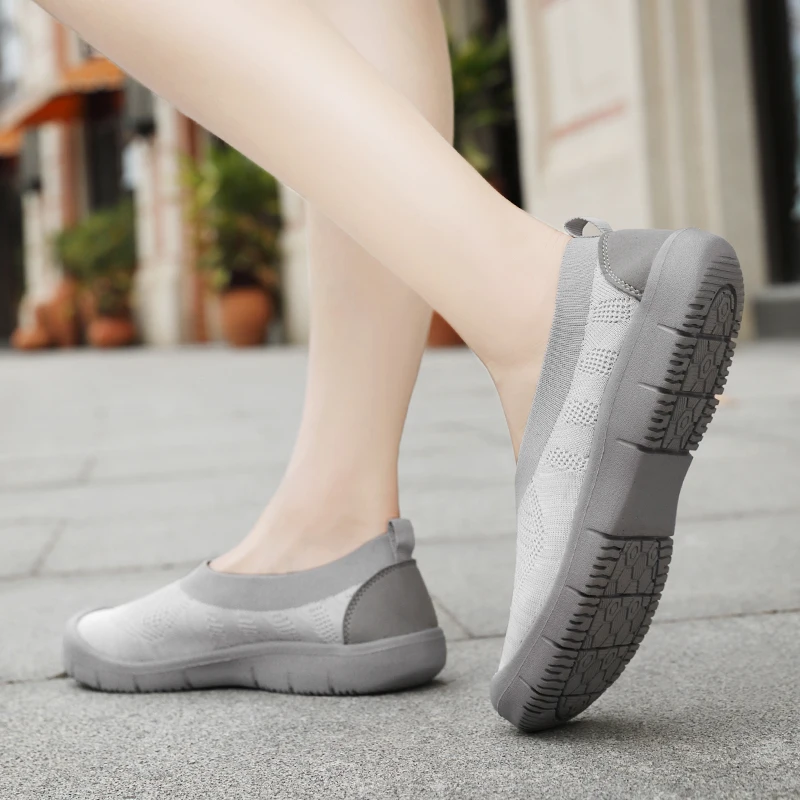 Women Shoes Women's Breathable Mesh Sneakers Shoes Ballet Flats Ladies Slip on Flats Loafers Shoes Plus Size 35-42