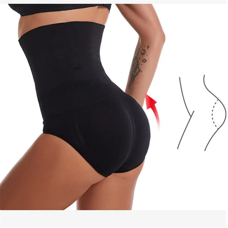 

High Waist Abdomen Control Panties Slimming Underwear Seamless Tummy Trimmer Shapers Butt Lifter Shapewear Black Briefs XS-4XL