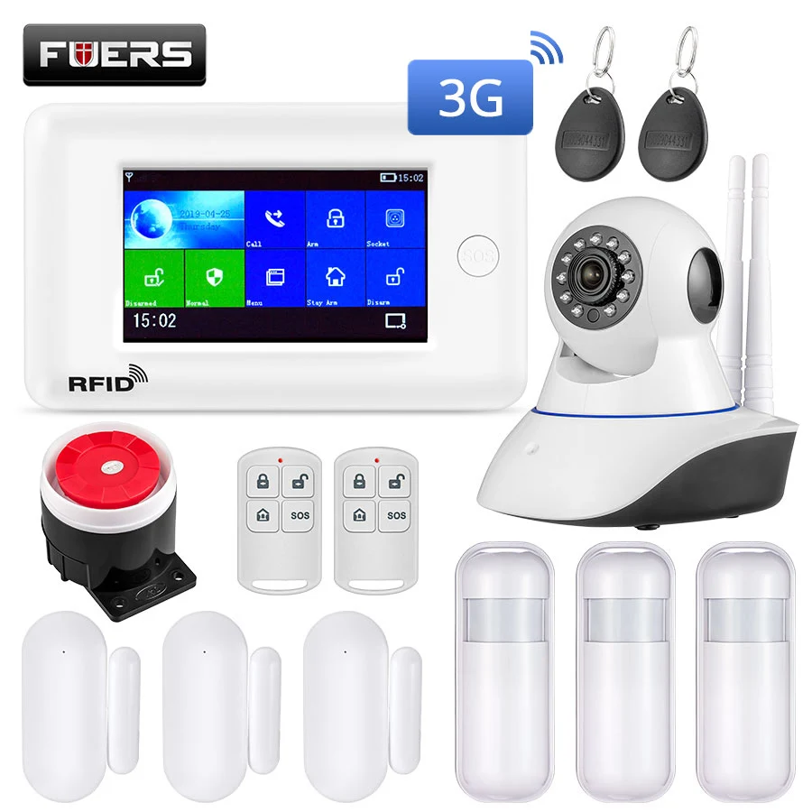 Fuers wifi умная домашняя система охранной сигнализации 3g противоугонная система 4,3 дюймов цветной экран приложение дистанционное управление PIR датчик движения