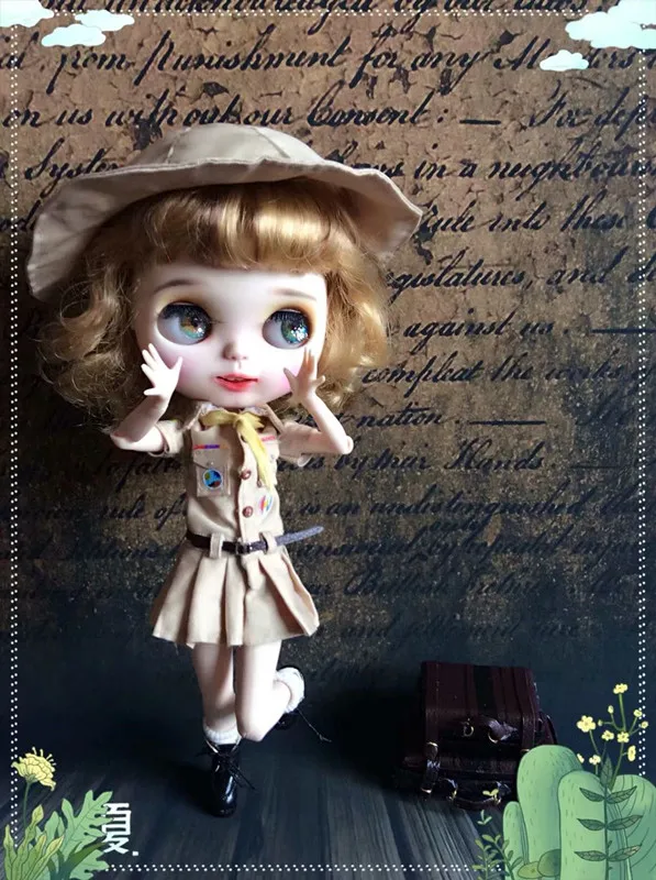 4 шт./компл. Blyth [шляпа + платье ремень шарф] одежда куклы наряд (подходит для blyth ICY 1/6