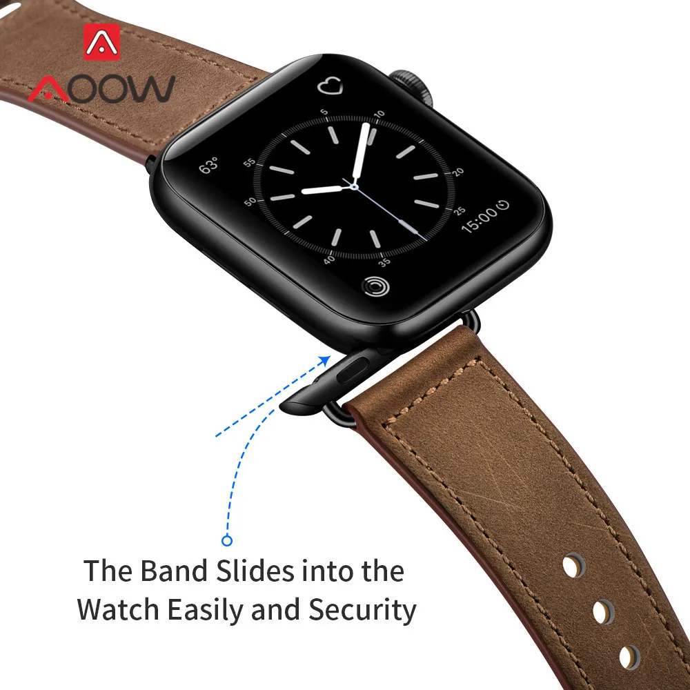 Ремешок из натуральной кожи для Apple Watch 4, 40 мм, 44 мм, 38 мм, 42 мм, высокое качество, для мужчин и женщин, ремешок для часов, браслет для iWatch 1, 2, 3