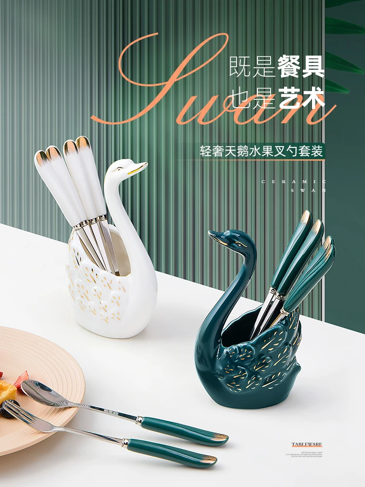 

Fruit Fork Household High-end 304 Stainless Steel Child Safety Coffee Dessert Spoon Fruit Check Set Storage Jar