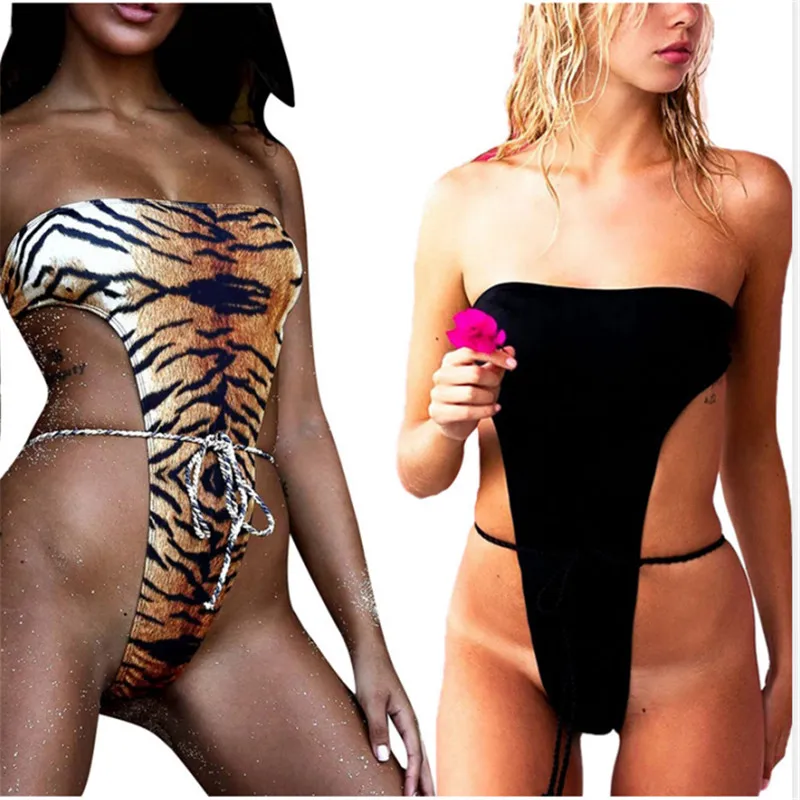 Сексуальный цельный купальник женский С Рисунком Тигра боди бандажный с