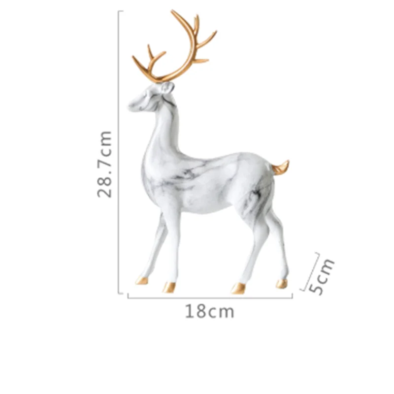 

Creative Resin Marble Deer Gold Modern Home Accessories Simulated Animal Decorative Ornaments Resin Crafts Figurines