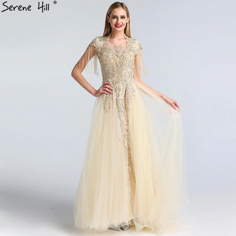 Роскошные вечерние платья с кисточками и кристаллами серого цвета новинка 2020