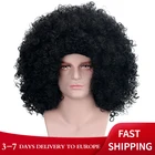 Free Beauty длинные курчавые вьющиеся синтетические черные 16 дюймов косплей на Хэллоуин забавные афро волосы для мужчин вечерние Термостойкое волокно