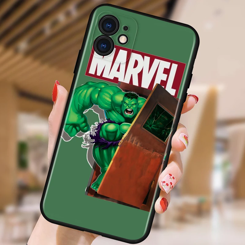 

Marvel The Incredible Hulk Shockproof Cover for iPhone 5 5S 6 7 8 X XR XS 11 SE 12 2020 mini Plus Pro MAX TPU Black Soft Cover