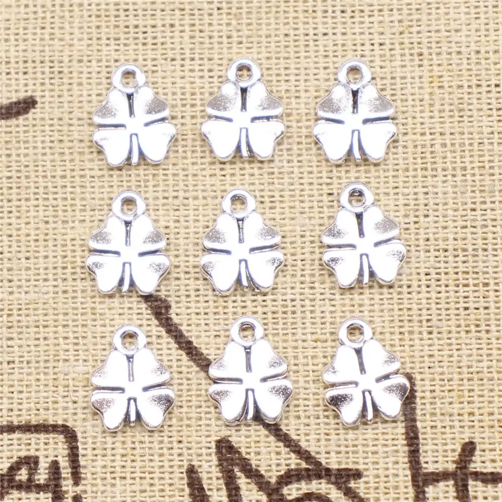 

Handmade Earring Charms 20pcs Clover Charms 12x9mm Antique Silver Planted