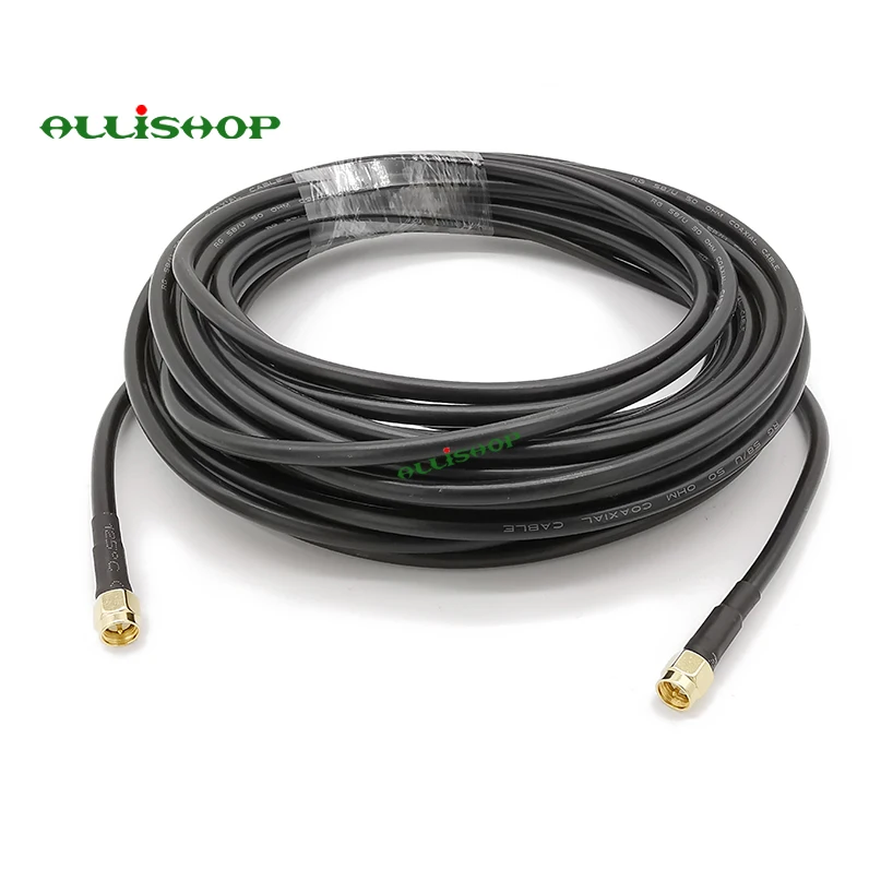 SMA штекер для подключения Wi-Fi антенный разъем с кабелем RG58 50 Ом SAM штекер-штекер Удлинительный антенный кабель 1 м 3 м 5 м 8 м 10 м 12 м 15 м