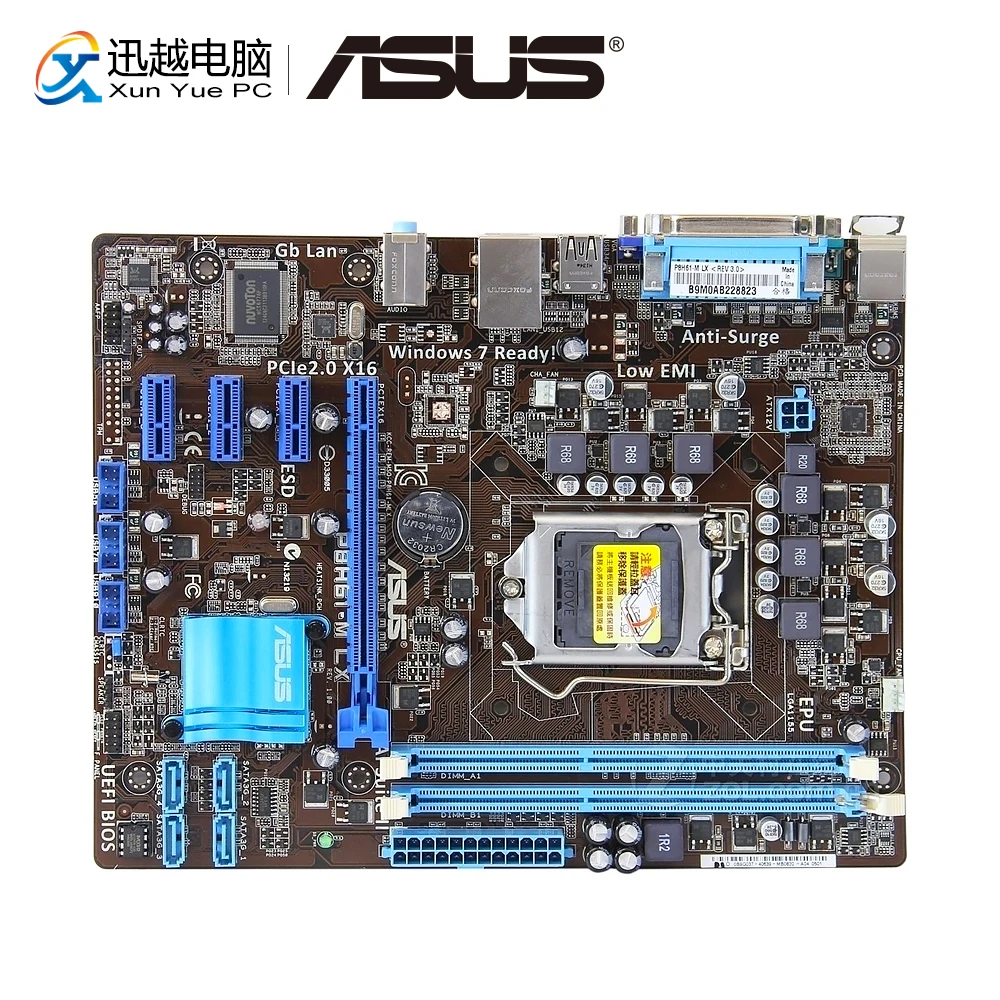 Asus P8H61 M LX настольная материнская плата H61 с разъемом LGA 1155 для Core i3 i5 i7 DDR3 16G SATA2 USB2.0