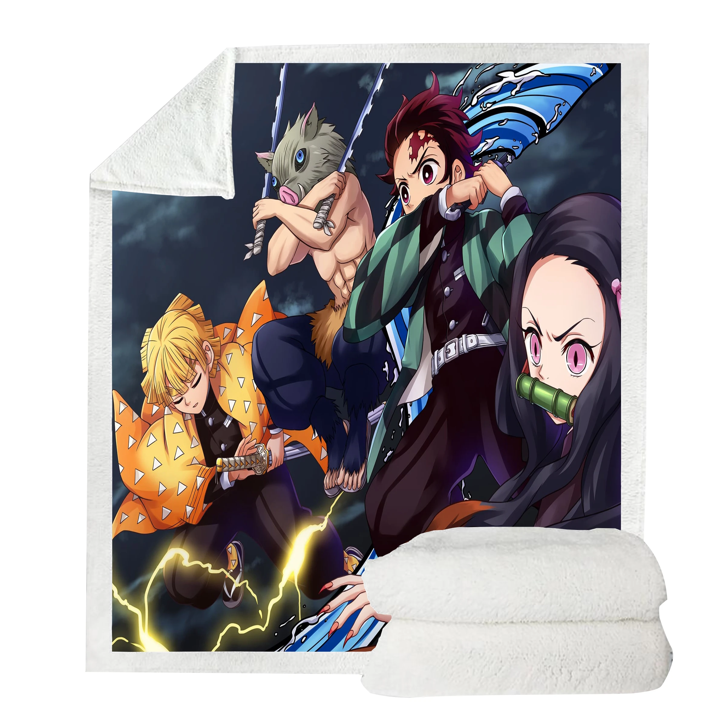 Аниме Demon Slayer: Kimetsu no Yaiba 3D печатное квадратное одеяло диван для детей взрослых