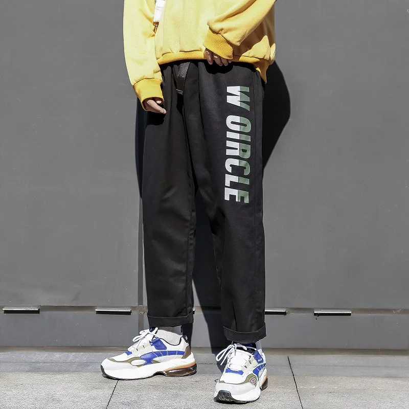 

2020 Leisure Men's pants Fashion Hip Hop Wide leg pants Men's pants Fashionable Loose Decal letter Sports Long pant Size S-3XL